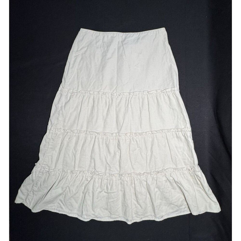 NWT Y2K Limited Too Corduroy Tiered Beaded Cream Midi Skirt Juniors Boho